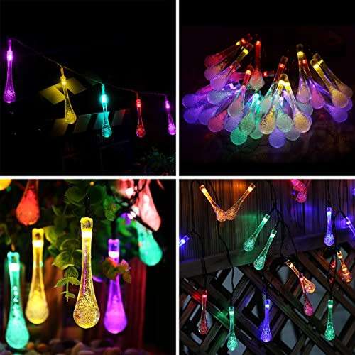 Solar LED Raindrop Fairy Lights