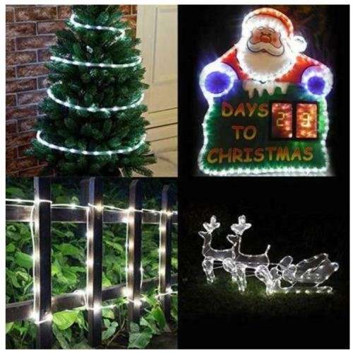 10m 100LEDs Solar Rope Tube Lights Led String Strip Waterproof Christmas Party Decor