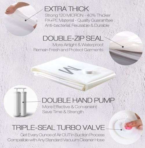 Vacuum Storage Bags Set of 6 Jumbo