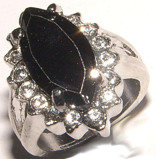 Stunning Pitch Black Cubic Zirconium Ring