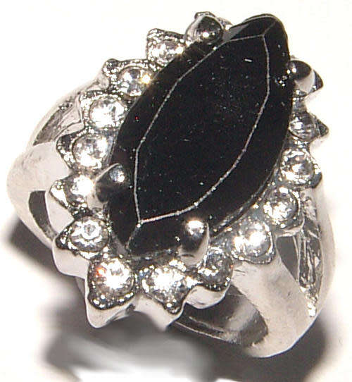 Stunning Pitch Black Cubic Zirconium Ring