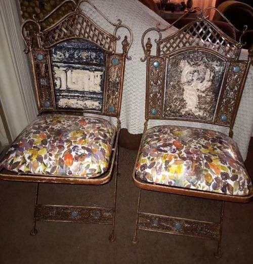 Antique Wrought Iron Folding Chairs