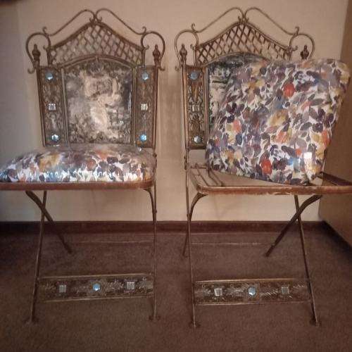 Antique Wrought Iron Folding Chairs