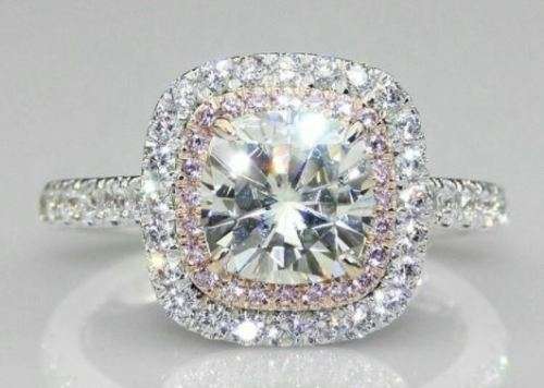 Beautiful Ring Encrusted with Pink and White Stones