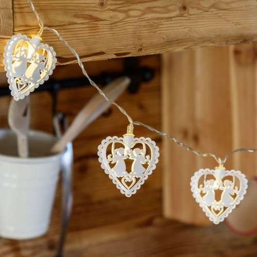 Silver Heart String Lights