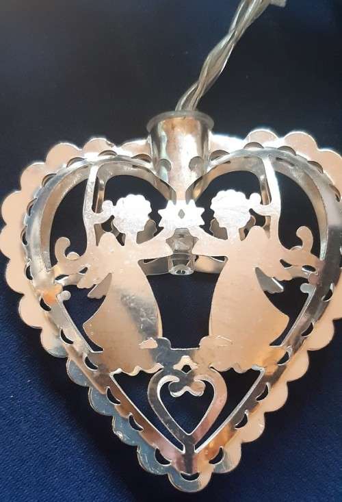Silver Heart String Lights