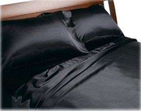 CHARMEUSE SATIN SHEET SET BLACK