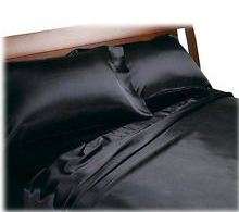 SATIN SHEET SET QUEEN BLACK