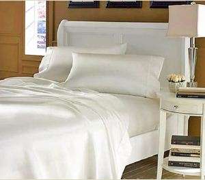 SATIN DUVET COVER SET QUEEN WHITE 6 PIECES