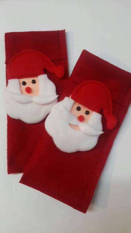 Christmas Table Decor Cutlery Pouches Red