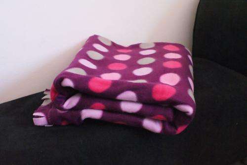 Multi-use Fleece blanket!! Purple with dots! Perfect gift!!