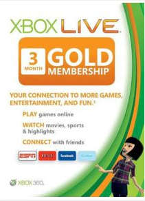 Xbox Live Gold 3 Month Membership (Digital code - Emailed for fast delivery)