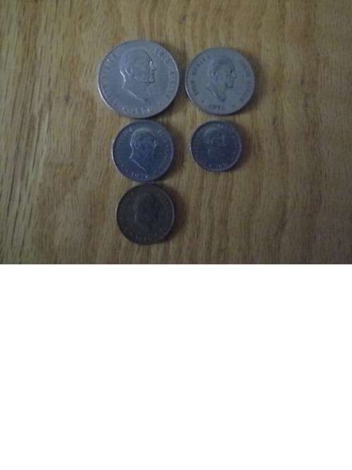 1976 Fouche 1,5,10,20,50c coins.