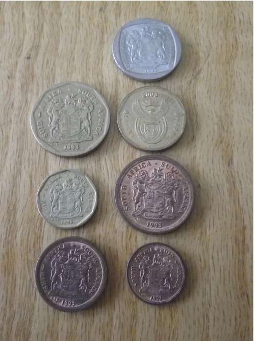 RSA 1993 - 1c,2c,5c,10c,20c,50c,R1, coat of Arms