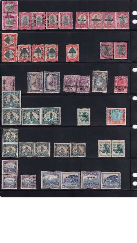 South Africa Doane and official overprinted stamps. R35 per stamp.