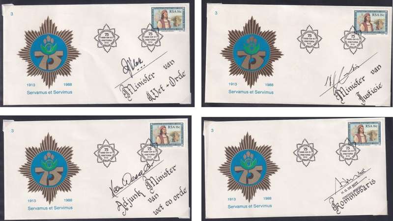 75th Anniversary of the South Africa Police Signed Covers (1913-1988)