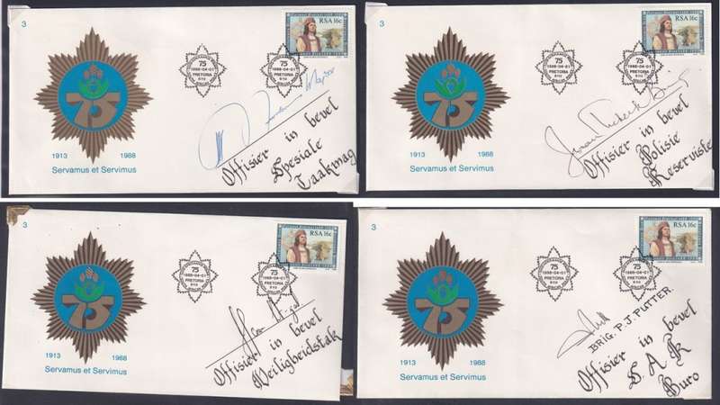 75th Anniversary of the South Africa Police Signed Covers (1913-1988)
