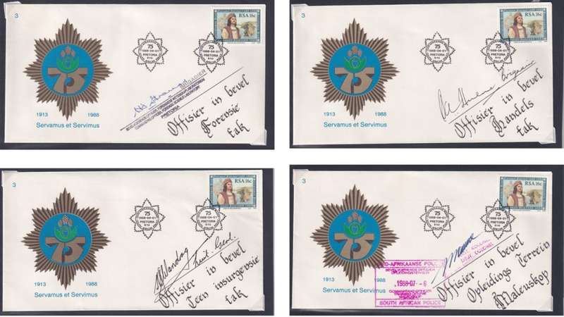75th Anniversary of the South Africa Police Signed Covers (1913-1988)