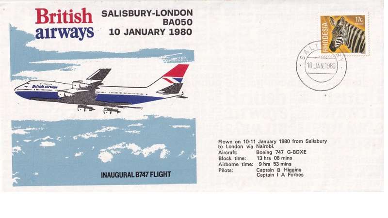 Flight Rhodesia, Salisbury London.