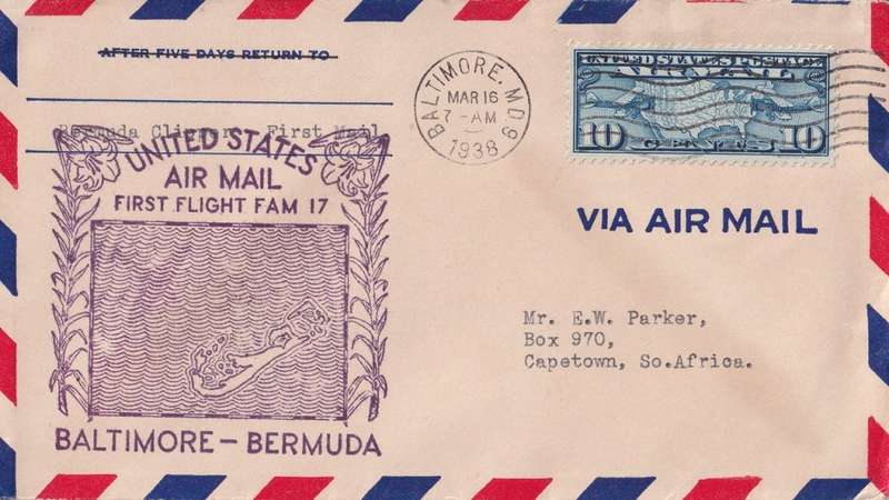 Air mail, United states, Bermuda.