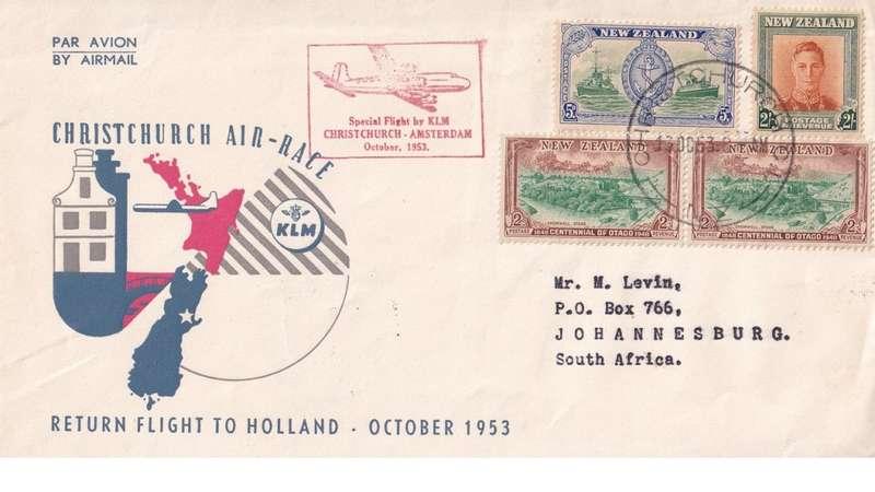 Air Mail, New Zealand, JHB.