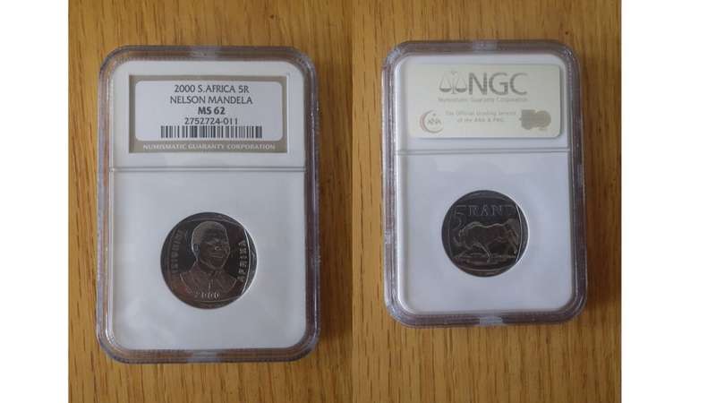 Nelson Mandela and Inauguration proof coins.