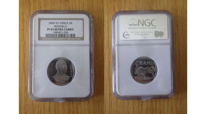 Nelson Mandela and Inauguration proof coins.