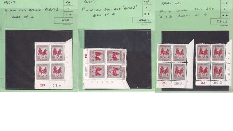 South Africa 33 x Control Block of 4 Stamps from 1961 to 1974.