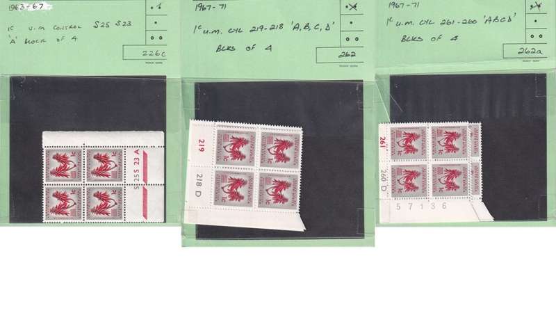 South Africa 33 x Control Block of 4 Stamps from 1961 to 1974.