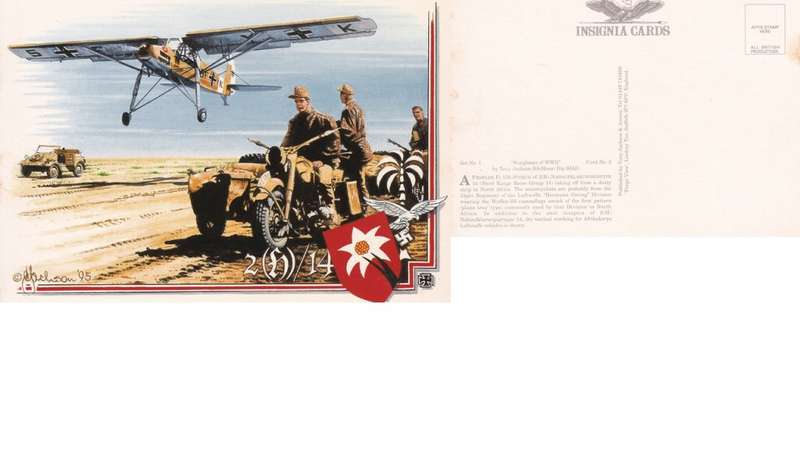 Germany Insignia Card of ww11 Tony Jackson.