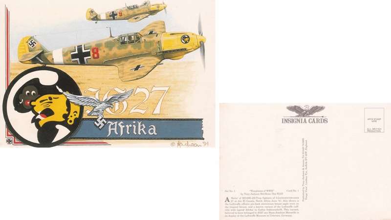 Germany Insignia Card of ww11 Tony Jackson.