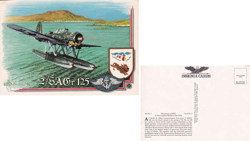Germany Insignia Card of ww11 Tony Jackson. 2/SAGr 125