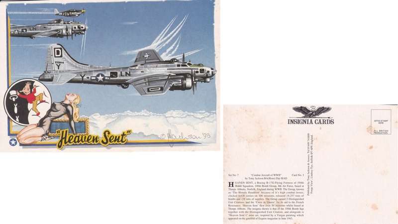Insignia Card, Tony Jackson. Boeing B 17G