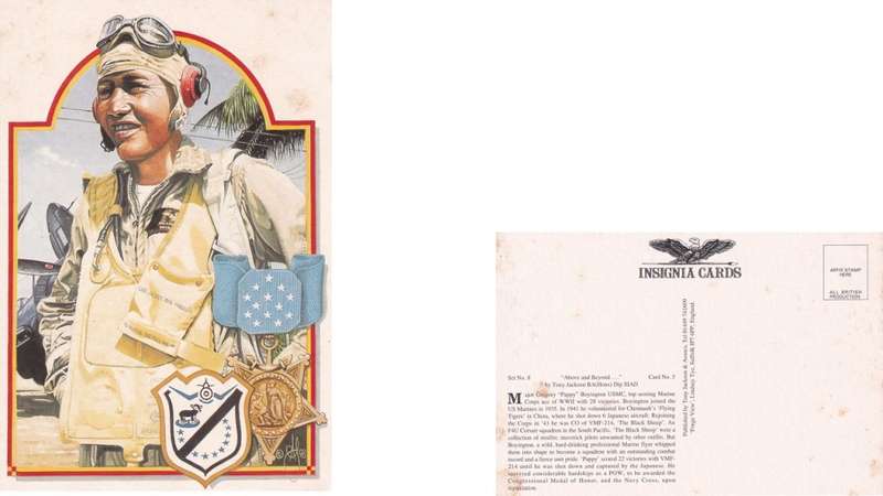 Insignia Card, Tony Jackson. G P Boyington
