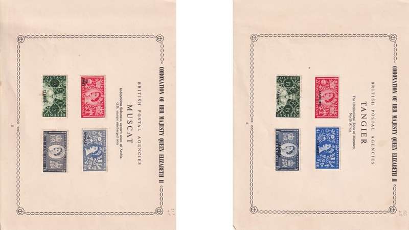Coronation of Queen Elizabeth stamps.
