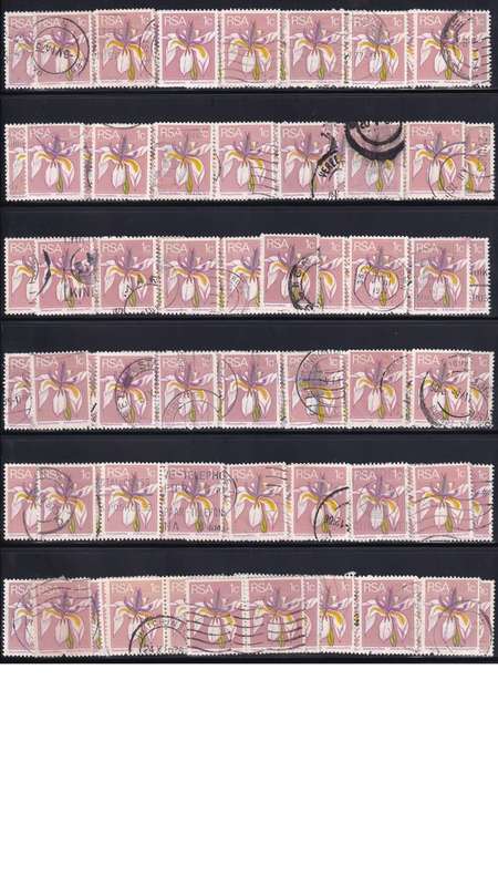 1974 South Africa 1c Iris. 0.80c per stamp.