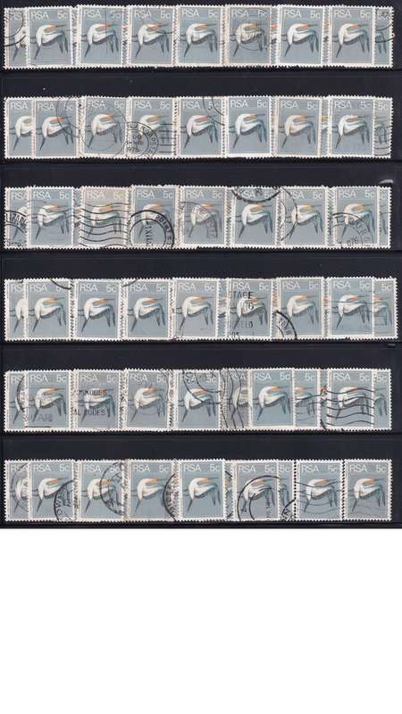 1974 South Africa 5c Cape Gannet. 0.90c per single stamp.