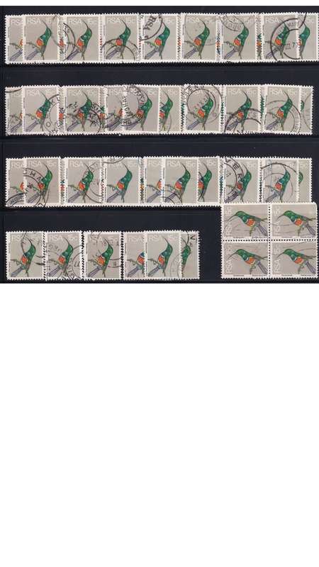 1974 South Africa 15c Sunbird. 0.90c per single stamp.