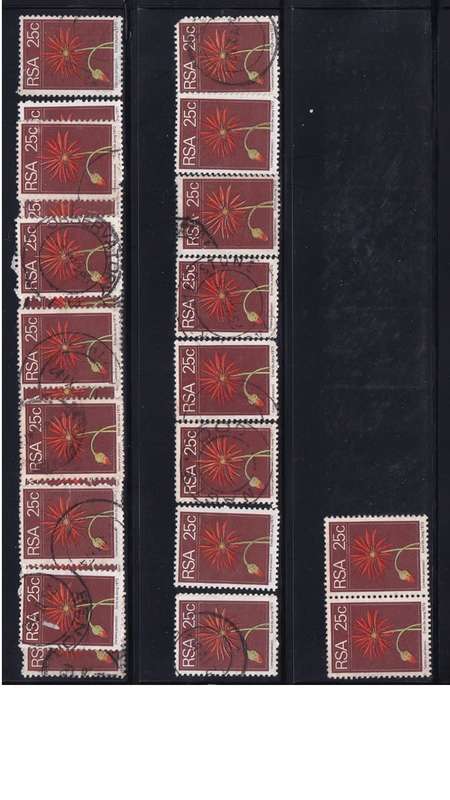 1974 South Africa 25c Barberton Daisy. 0.90c per single stamp.