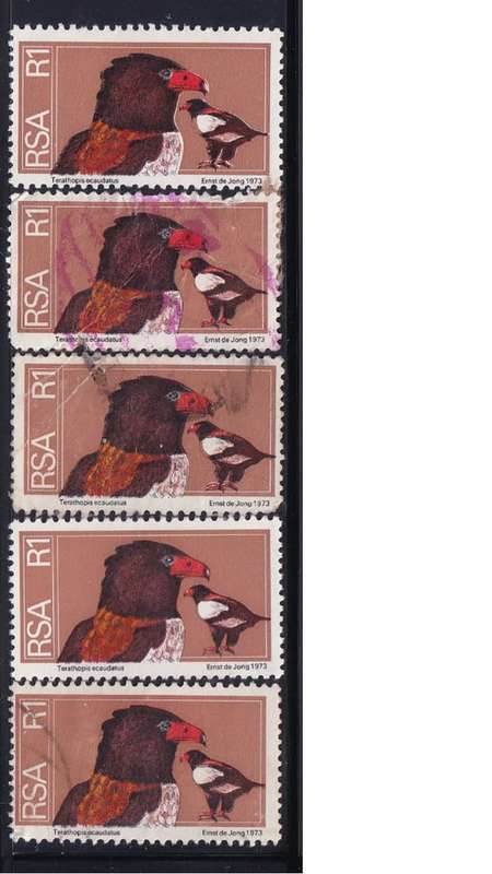 1974 South Africa R1 Bateleurs. R15 per single stamp.