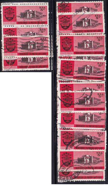 1974 South Africa 5c Inauguration of the British Settlers. .90c per single stamp.