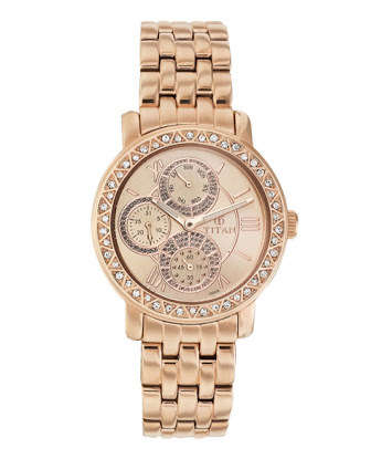 TITAN LADIES ROSE GOLD WITH SWAROVSKI CRYSTALS