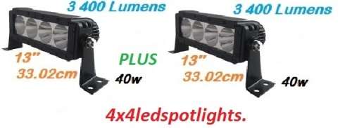 2 x 40w Led Bars with large reflective cones for better performance