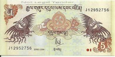Bhutan 5 Ngultrum unc