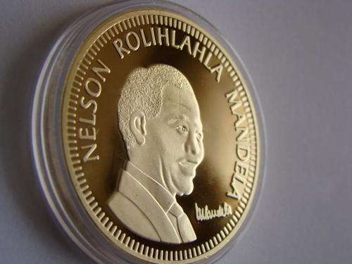 24k Gold Clad -10 Years of Freedom- Mandela Signature Coin In Capsule