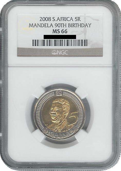 20xMS66 NGC GRADED - MANDELA 90TH BIRTHDAY R5 COINS (Bid per Coin))