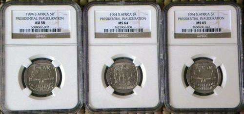 AU58|MS62|64|65 NGC GRADED -1994 PRESIDENTIAL INAUGURATION R5 COINS (1 Bid = 4 Coins)