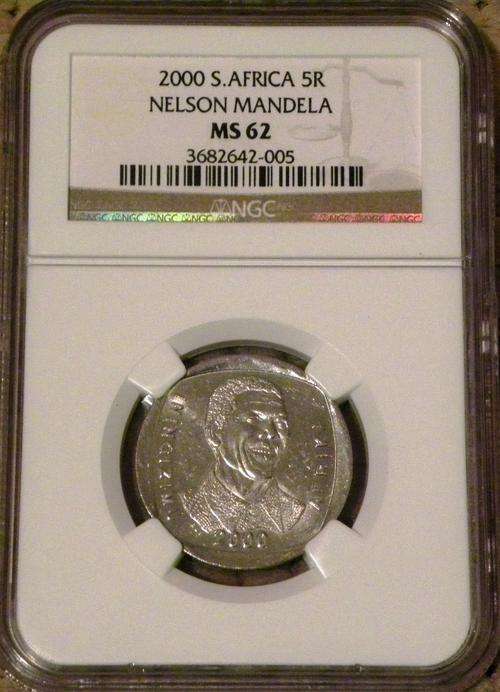 MS62 NGC GRADED - MANDELA 2000 R5 COINS