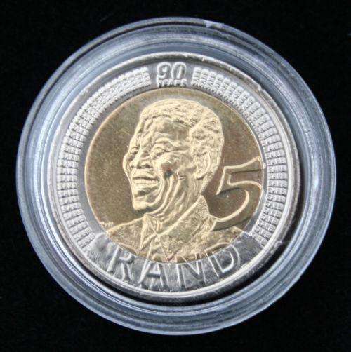 4 x Ungraded (encapsulated) - R5 Mandela 90th Birthday Coin - 2008 (one bid four coins)