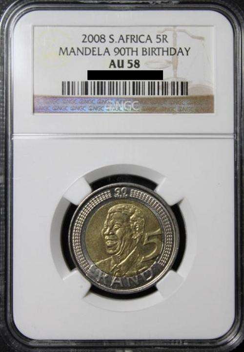 AU58 NGC GRADED - MANDELA 90TH BIRTHDAY R5 COINS (1 Bid for 4 coins)